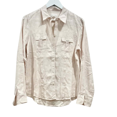 Trenery 100% Linen Pink Blush Long sleeve Shirt Size S
