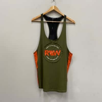 Ryderwear Mens  Workout Singlet Size L Khaki 