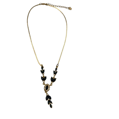  Vintage Costume Jewellery Necklace Gold / Green 