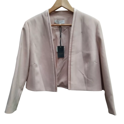 New With Tags HOBBS 'Frida' Cropped Blush Pink Jacket in Size AUS 12 / UK 14