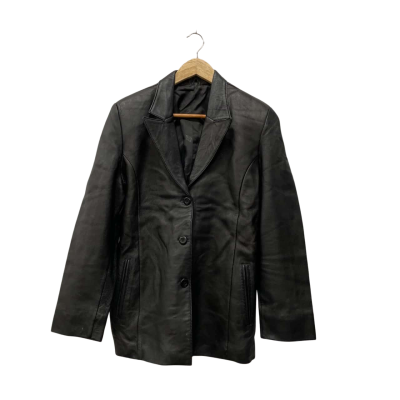 Vintage DORMEUIL ENGLAND Size 10  Soft Leather Jacket Black  