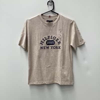 NEW - Tommy Hilfiger Logo Short Sleeve Top Cream Size 152