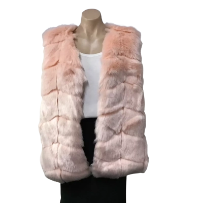 Minx & Moss Womens Size L Pink Faux Fur Gilet Vest (new)