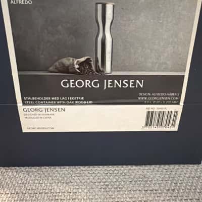 GEORG JENSEN ALFREDO 0.5L Stainless Steel Canister Oak Lid – Alfredo Häberli – Boxed