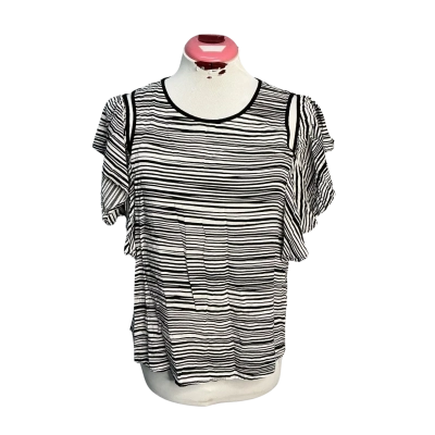 Witchery Womens  Size 12 Blouse Black  / Striped / White 
