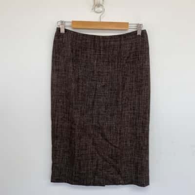 Sportscraft Brown Knee Length Office Skirt  Size 8 