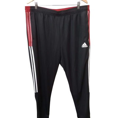 Men's Size 2XL Black, White And Red Adidas Sweatpants