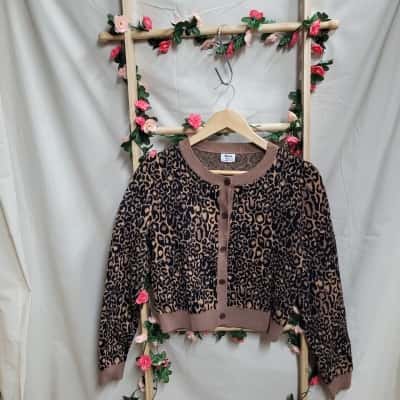 Cotton On Womens Leopard Print Crew Neck Cardigan Size M RRP $49.99  
