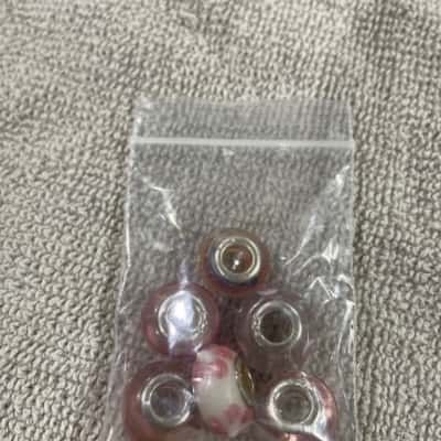 Womens 6 assorted pink silver beads 