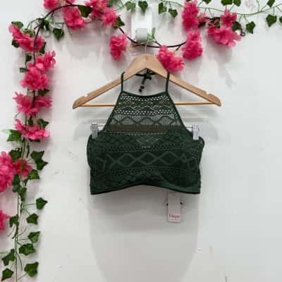 Freya Womens  Size 14FF Bikini Top Green 