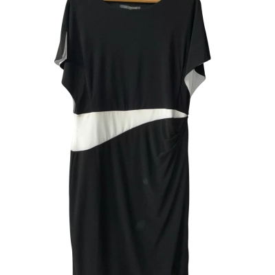 Liz Jordan Womens  Size 14 Short Sleeve Dress  Black  / White 