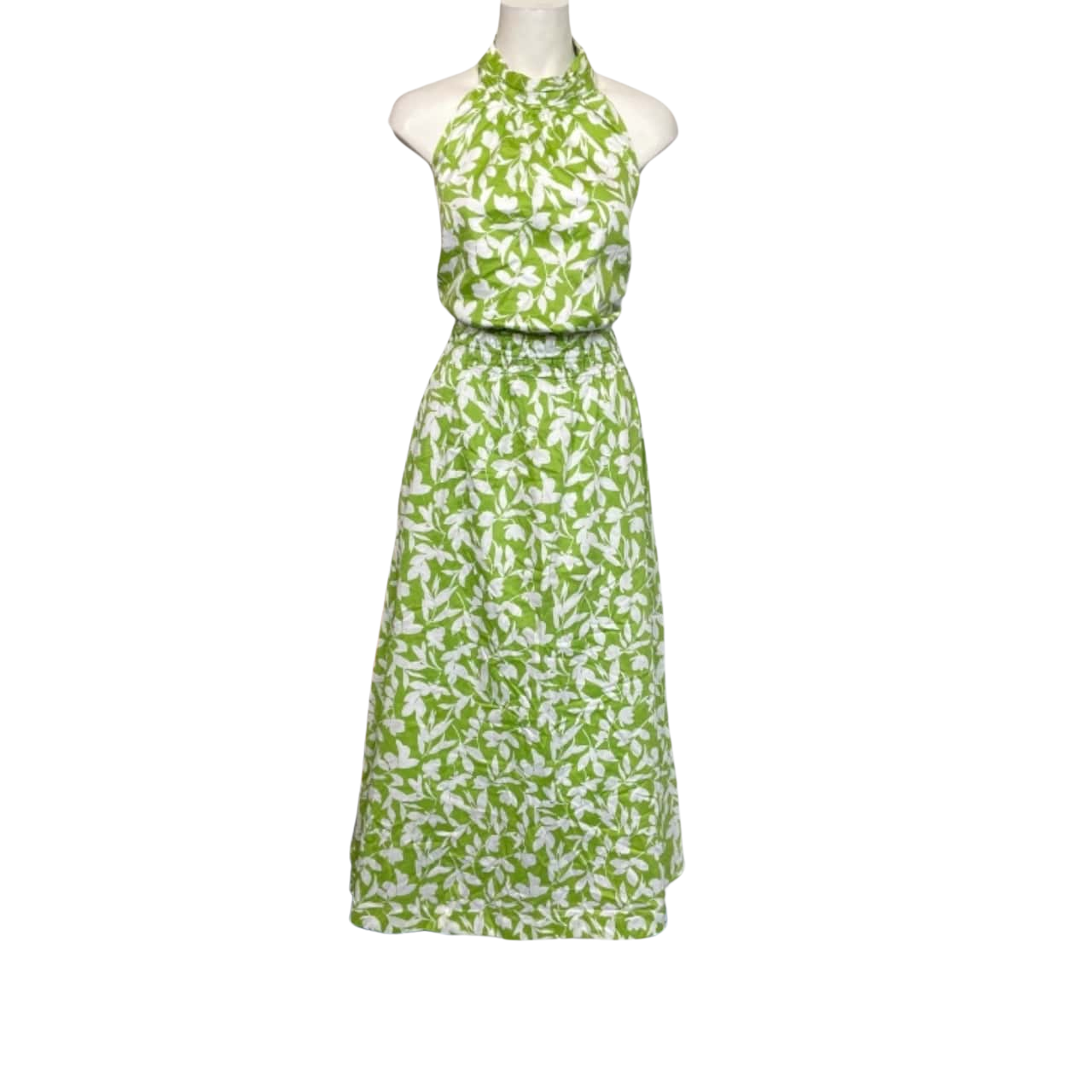 Basque Womens Dress Size 16 Green / White (s)