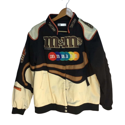  Unisex Bomber Jacket Black  / Multicoloured M & M Emblem