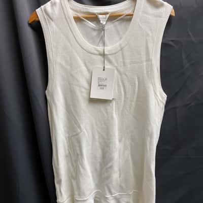 Witchery Womens Size M / S Matte White Frill Knit Dalea Top