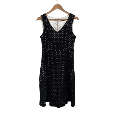 Jacqui-E Womens  Size 10 Formal Dress / Midi Dress Black  / White 