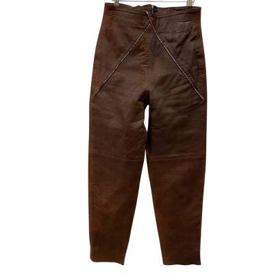  Linda Parham Womens  Size 10 Leather Pants Brown 