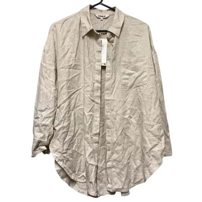 ONLY Womens  Size M Button Up Top Beige 