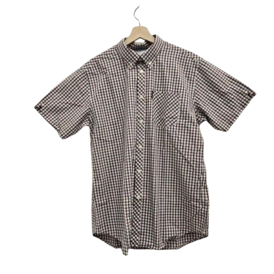 Ben Sherman Mens Size L Flannel Shirt Grey / Pattern / Red 