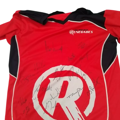 Mens KooGa Melbourne Renegades Signed Red Jersey Size M 