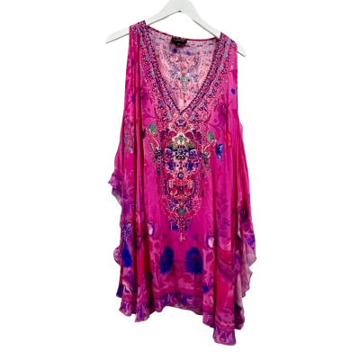 Czarina Pink Gemstone Detail SILK BLEND OS Kaftan- just gorgeous 