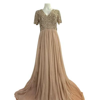  Womens  Size 8 Formal Dress Champagne 