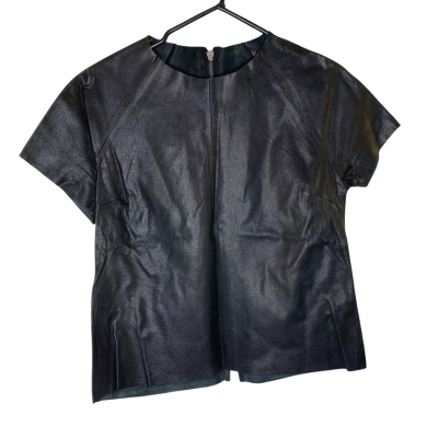Bec & Bridge Womens  Leather Top Black  Size 10