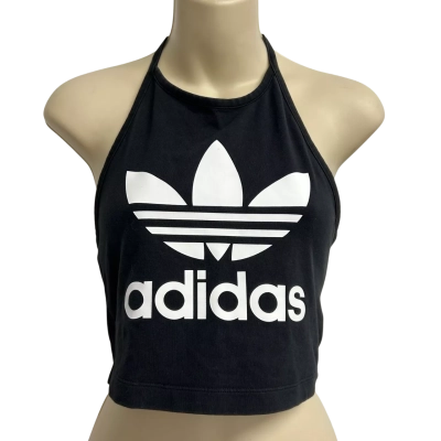 Adidas Womens Size 8 Black Cropped Top  