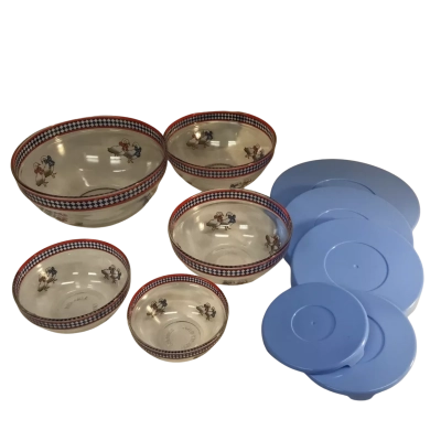 Duck Glass Bowls and Lids as pictured