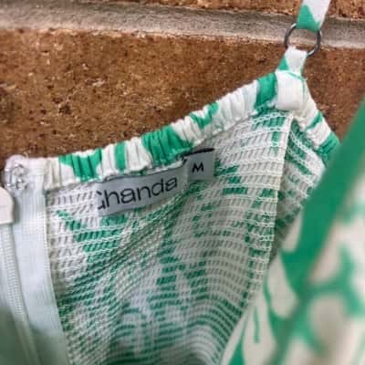 Ghanda Womens  Size M Maxi Dress Floral / Green 