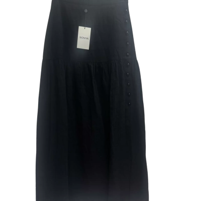 Sonya Moda Womens  Size 0 Midi Skirt Black  