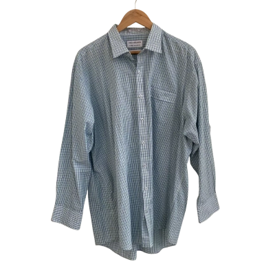 Van Heusen Mens  Size XXL Long Sleeve Shirt Blue / Gingham / Green / White 