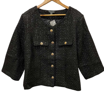 Autograph Black Winter Jades Tweed Jacket Size 18