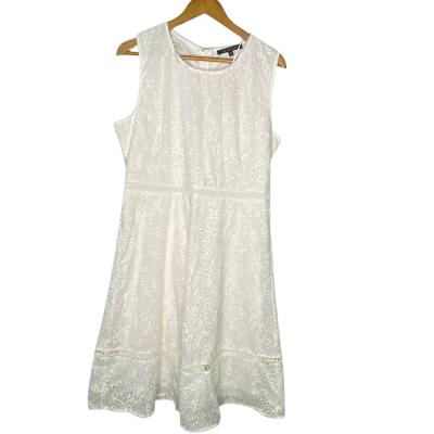 Liz Jordan Womens  Size 16 Midi Dress White 
