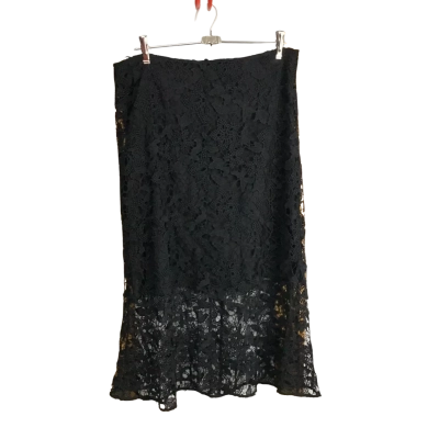 Basque Womens  Size 14 Black Lace Overlay Skirt