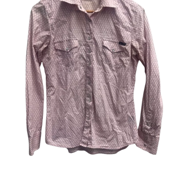 Wrangler Womens  Size 10 Long Sleeve Shirt Pink  / Purple / White 