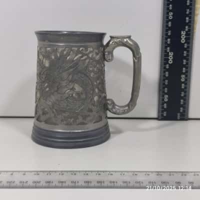 Pewter and Glass Mug Handled 