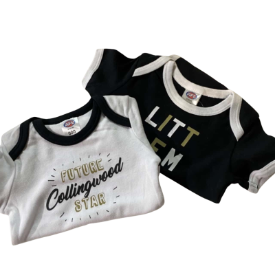 AFL Magpies Size 000 Onesie Set