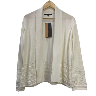 Brand New - Liz Jordan - Womens Nicolette Knit Cardigan - Size L - White 