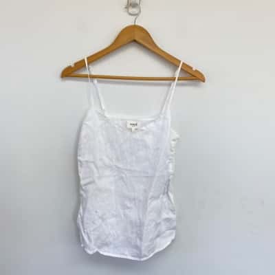 Seed Heritage White Linen Cami Top  Size 8 