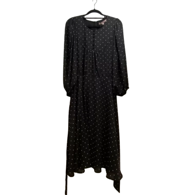 Review Women's Size 14 Addison Spot Midi Dress Black  / Polka Dot / Ivory