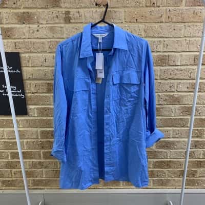 Forever New Womens rayne front pocket cotton shirt dress Size 8 