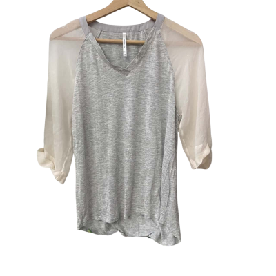 Karen Millen Womens  Size 12 Blouse Cream / Grey 
