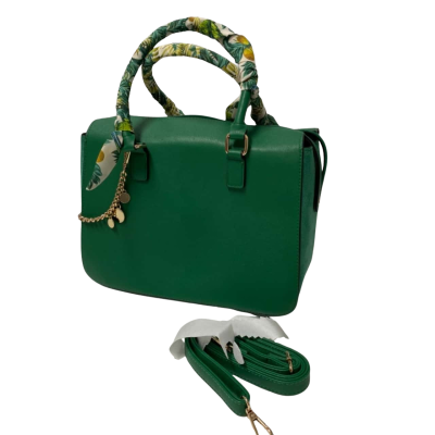 BNWT Colette Hayman Handbag with Patterned Scarf Handle Womens Green 