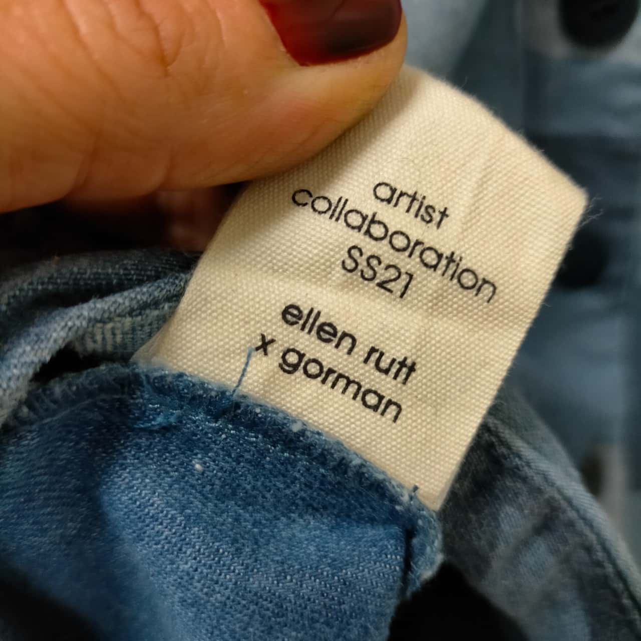Gorman ELLEN RUFF Artist Collaboration Size XS 3/4 Sleeve Blue Back to ...