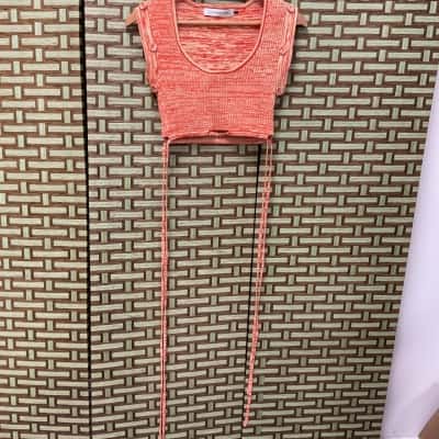 Christopher Esber Women's Small orange marl knit crop top 
