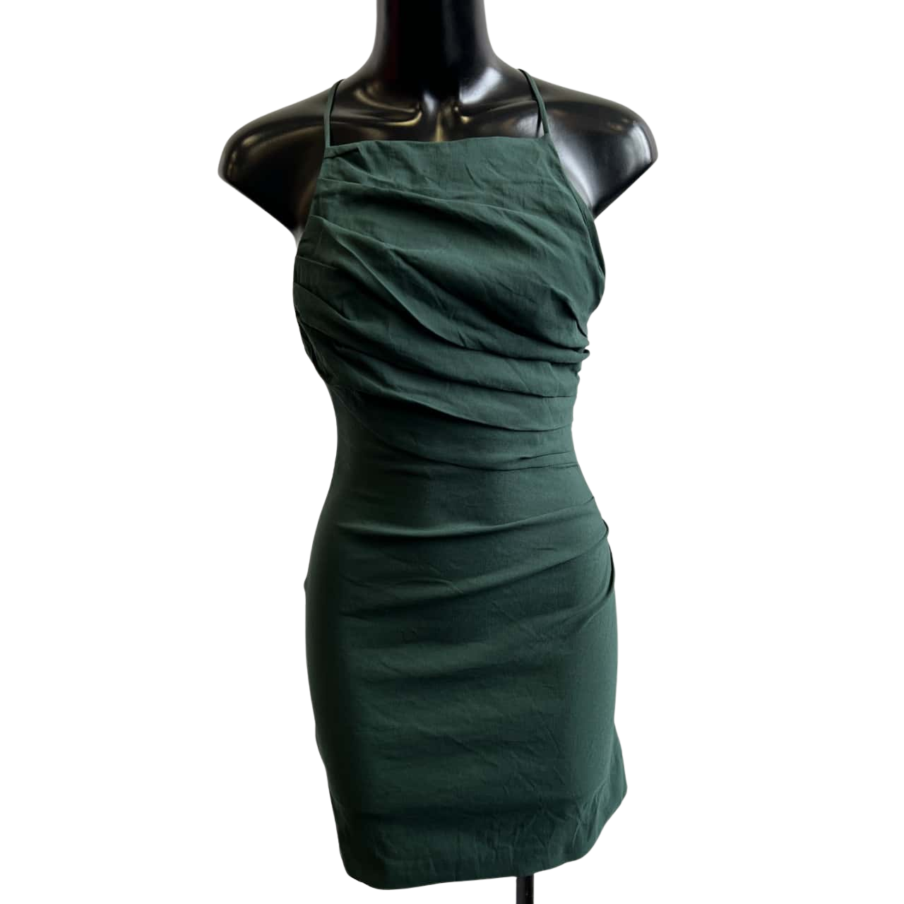 green emerald velvet dress Zara Chiffon Mint Green Mini Dress – DE NOIR main image 0