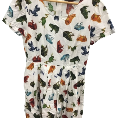 Dangerfield Womens Size 10 Casual Dress Multicoloured / White 