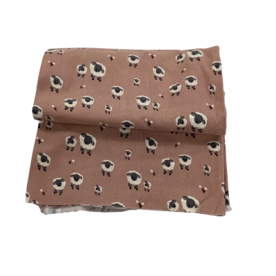 Thin Soft Corduroy Cute Sheep Patter.   100 x 106 cm.           Fab2