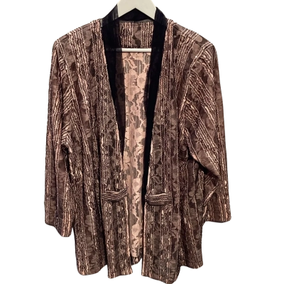  Womens  Size 16 Open Jacket Black  / Peach 