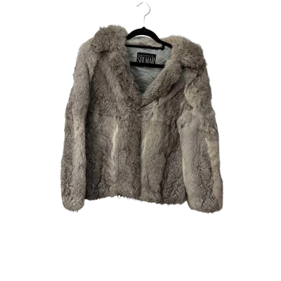Solmar made in Australia  Size small 14 Fur Coat Cream / Grey 